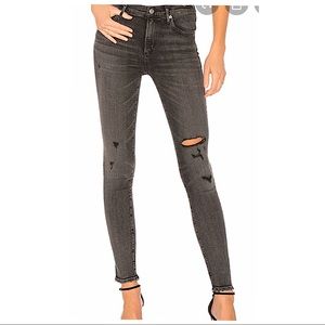 AGOLDE Sophie high rise washed black skinny jeans
